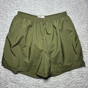 Soffe Shorts Womens Medium Vintage Moss Green Activewear Athleisure Lined Run